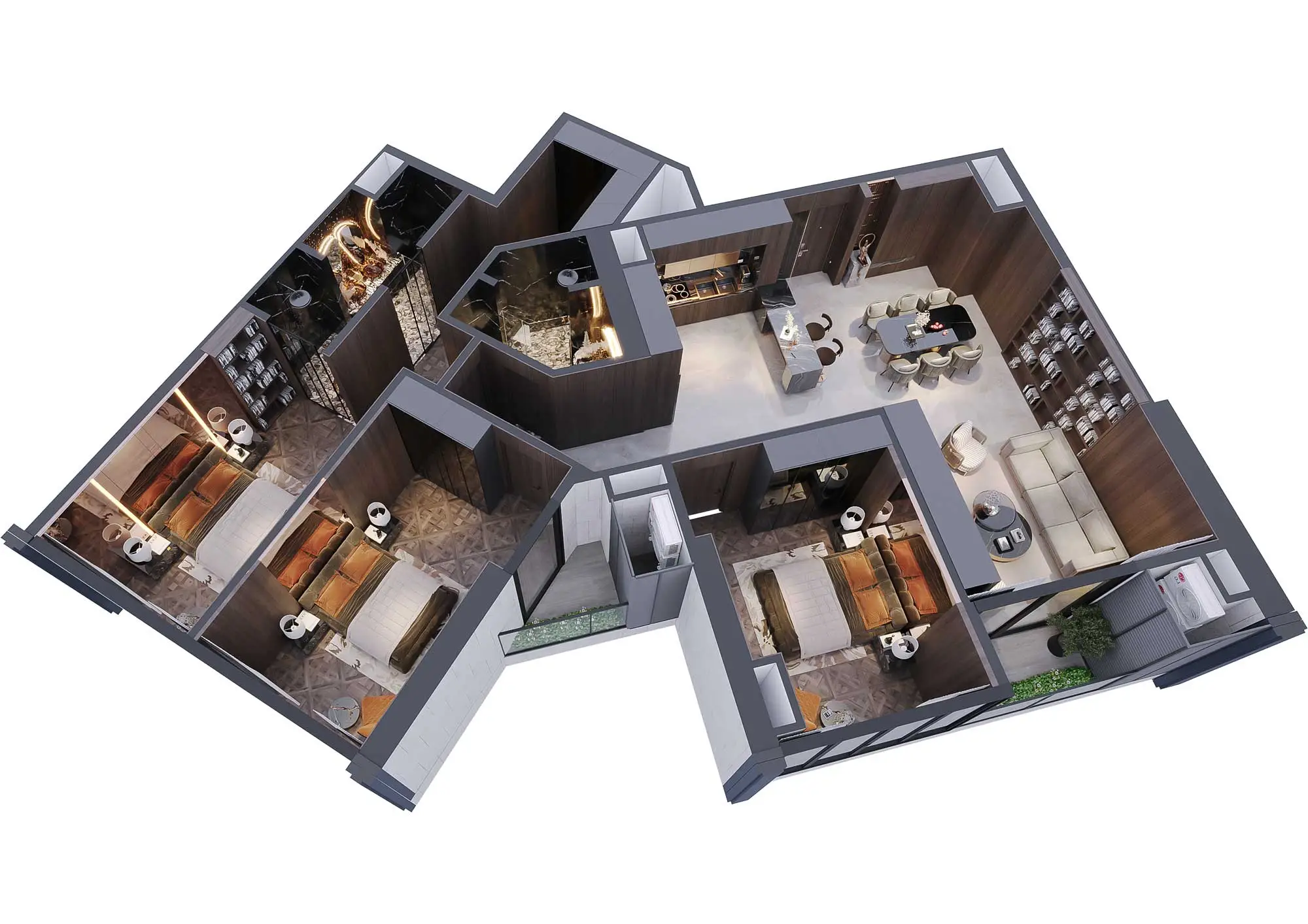 Căn hộ 3PN – Mặt bằng