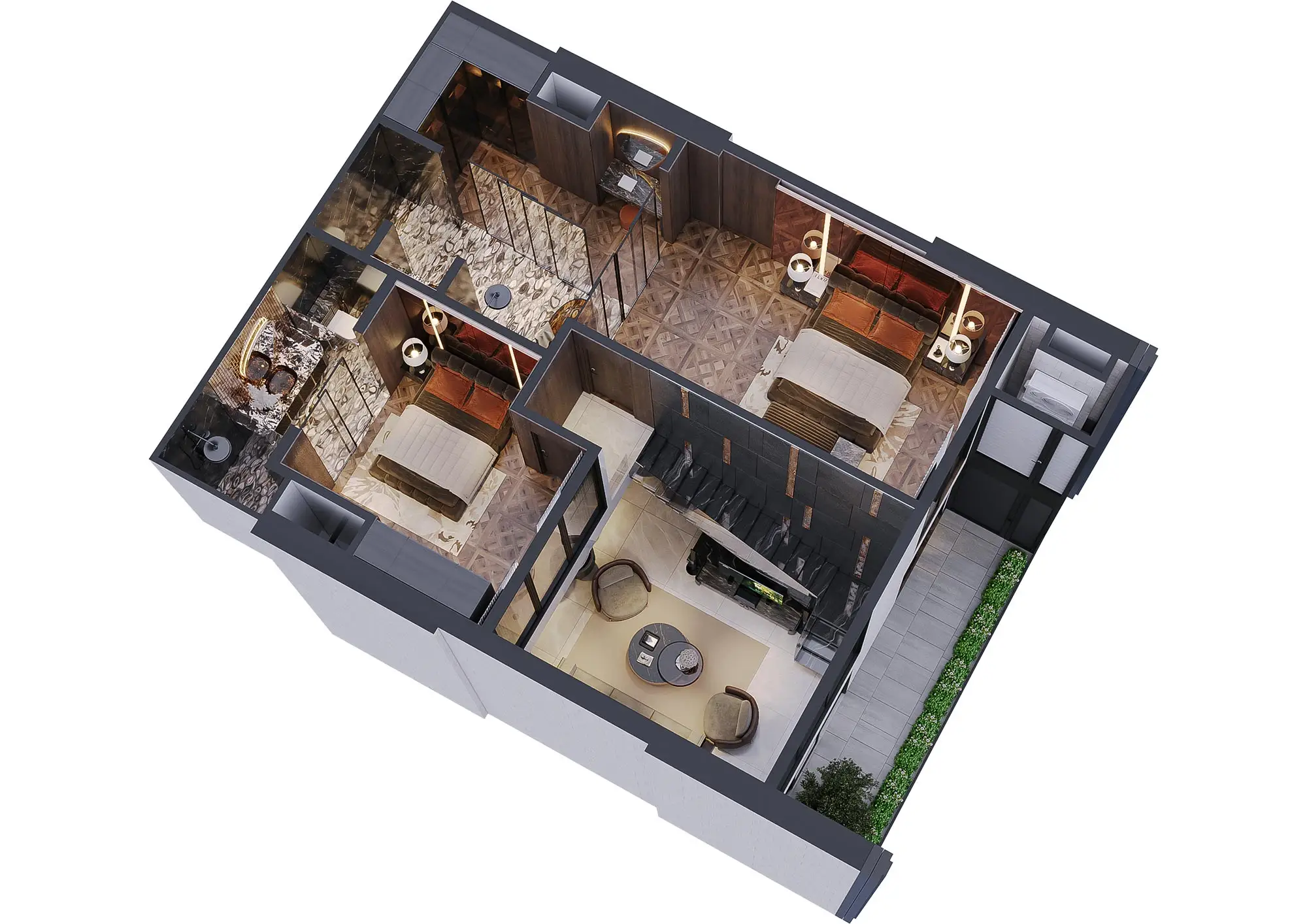 Duplex Sky Villa – Mặt bằng