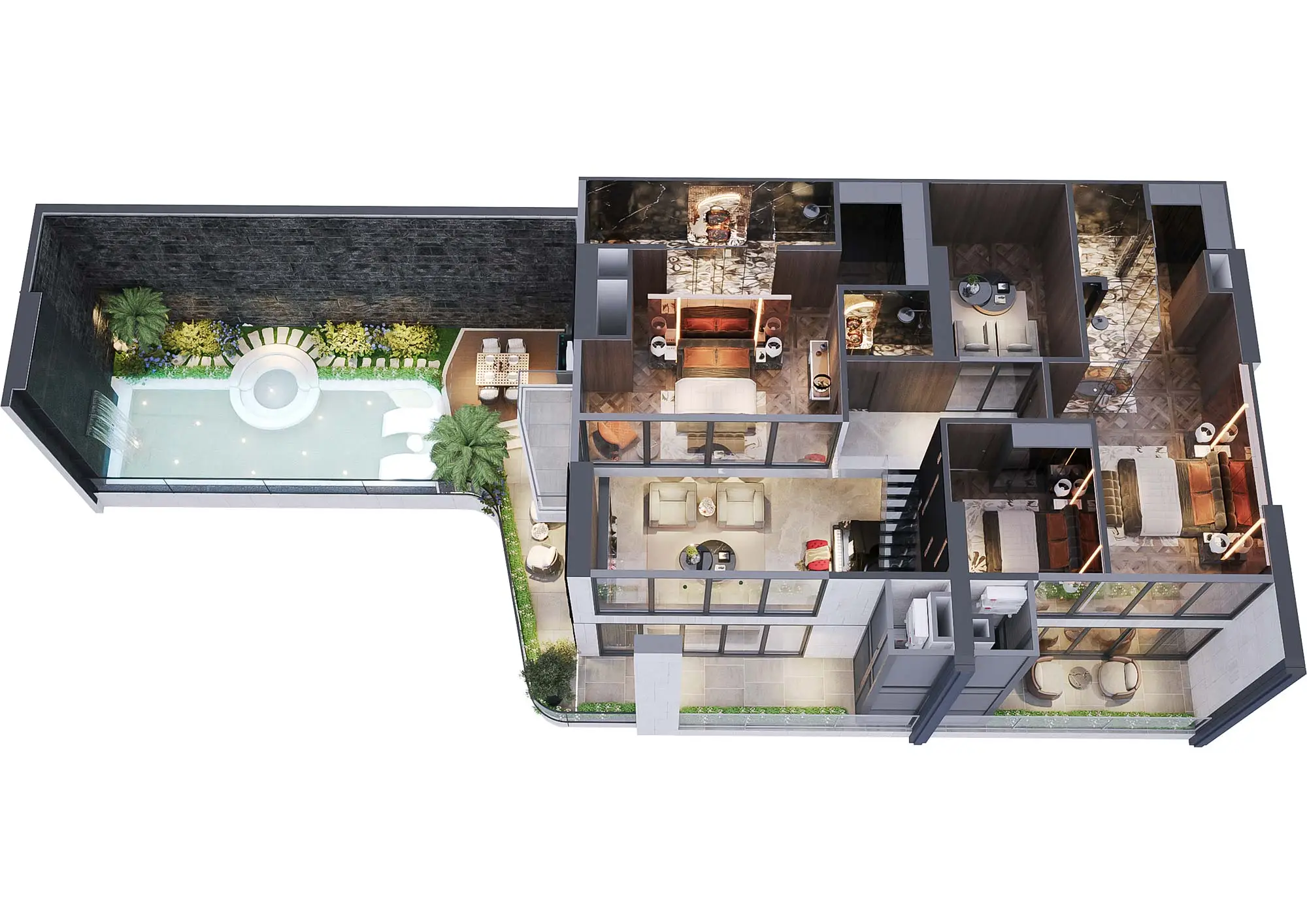 Sky Villa thông tầng – Mặt bằng