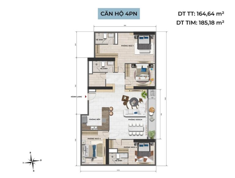 Căn hộ 4PN – Mặt bằng